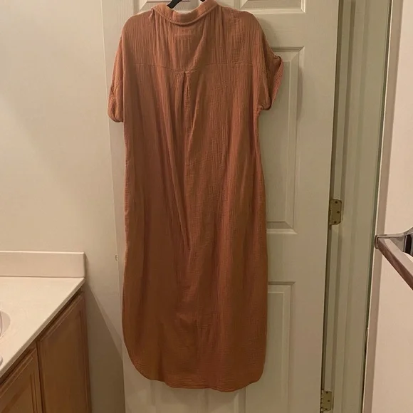 Bluivy Rust Button-Up Shirt Dress - Picture 7 of 8